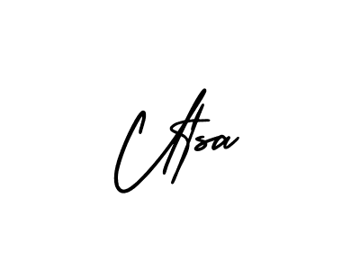 Utsa stylish signature style. Best Handwritten Sign (AmerikaSignatureDemo-Regular) for my name. Handwritten Signature Collection Ideas for my name Utsa. Utsa signature style 3 images and pictures png