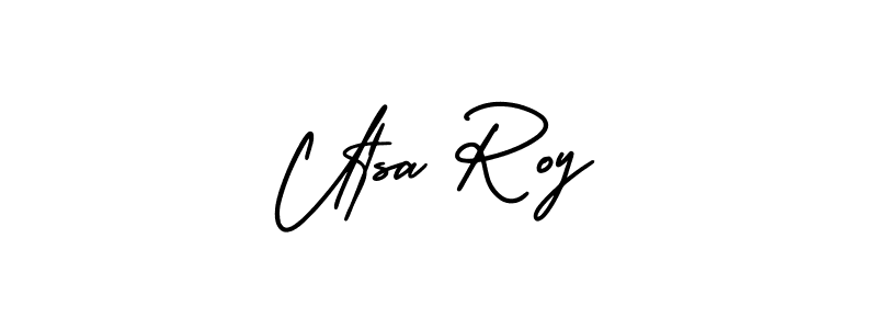 How to make Utsa Roy signature? AmerikaSignatureDemo-Regular is a professional autograph style. Create handwritten signature for Utsa Roy name. Utsa Roy signature style 3 images and pictures png