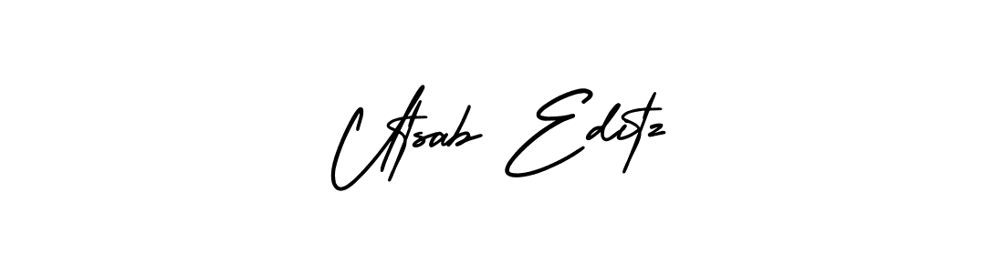How to Draw Utsab Editz signature style? AmerikaSignatureDemo-Regular is a latest design signature styles for name Utsab Editz. Utsab Editz signature style 3 images and pictures png