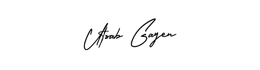 Make a beautiful signature design for name Utsab Gayen. With this signature (AmerikaSignatureDemo-Regular) style, you can create a handwritten signature for free. Utsab Gayen signature style 3 images and pictures png