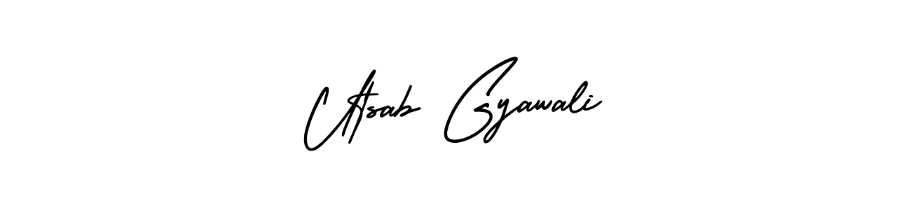 How to make Utsab Gyawali name signature. Use AmerikaSignatureDemo-Regular style for creating short signs online. This is the latest handwritten sign. Utsab Gyawali signature style 3 images and pictures png