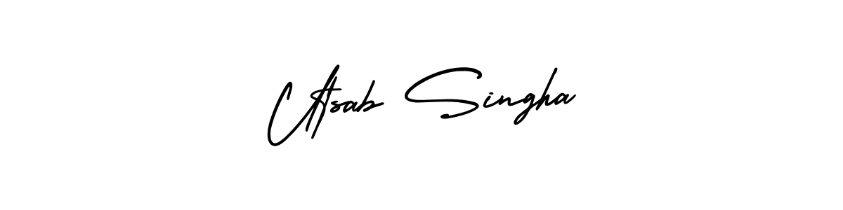 Utsab Singha stylish signature style. Best Handwritten Sign (AmerikaSignatureDemo-Regular) for my name. Handwritten Signature Collection Ideas for my name Utsab Singha. Utsab Singha signature style 3 images and pictures png