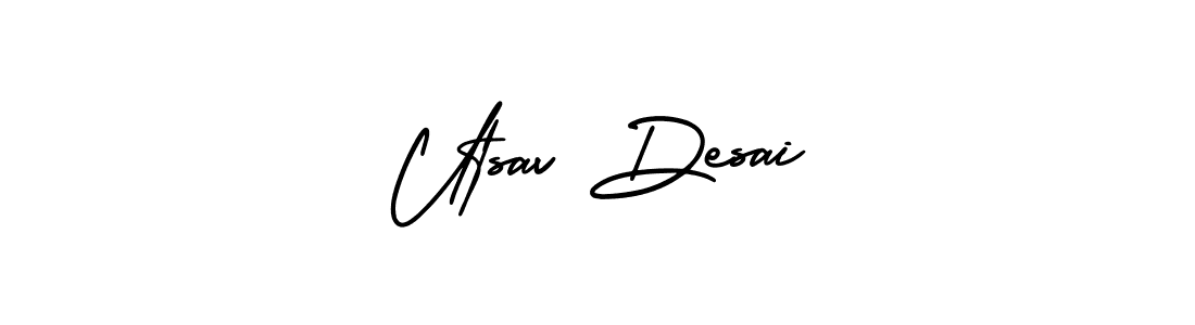 It looks lik you need a new signature style for name Utsav Desai. Design unique handwritten (AmerikaSignatureDemo-Regular) signature with our free signature maker in just a few clicks. Utsav Desai signature style 3 images and pictures png