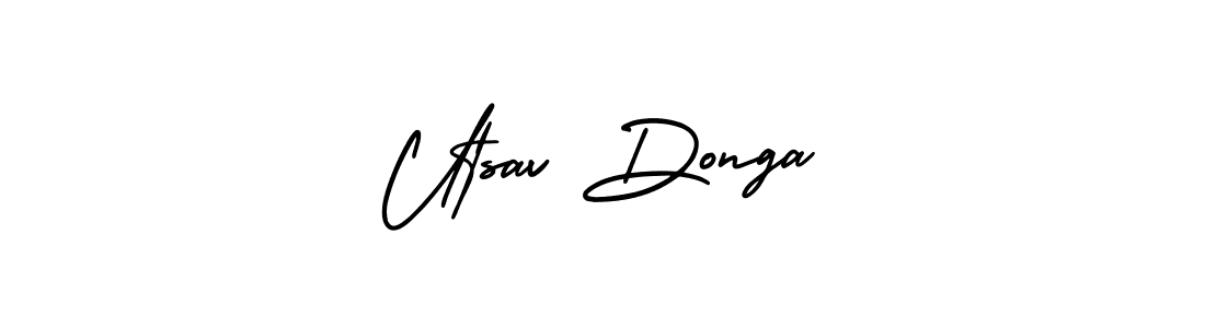 Create a beautiful signature design for name Utsav Donga. With this signature (AmerikaSignatureDemo-Regular) fonts, you can make a handwritten signature for free. Utsav Donga signature style 3 images and pictures png