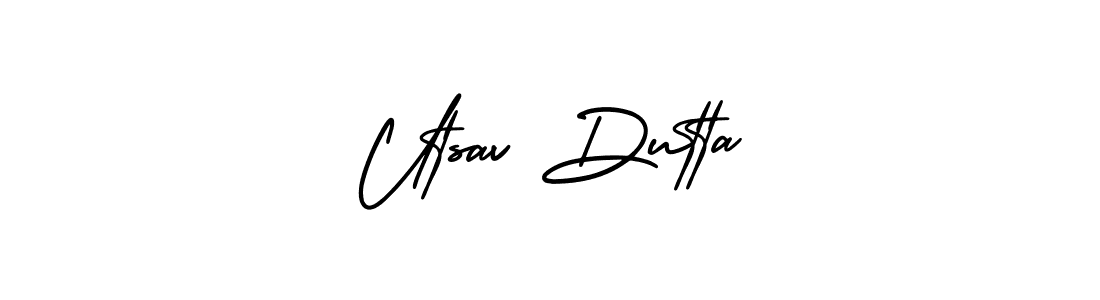 Use a signature maker to create a handwritten signature online. With this signature software, you can design (AmerikaSignatureDemo-Regular) your own signature for name Utsav Dutta. Utsav Dutta signature style 3 images and pictures png
