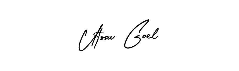 It looks lik you need a new signature style for name Utsav Goel. Design unique handwritten (AmerikaSignatureDemo-Regular) signature with our free signature maker in just a few clicks. Utsav Goel signature style 3 images and pictures png