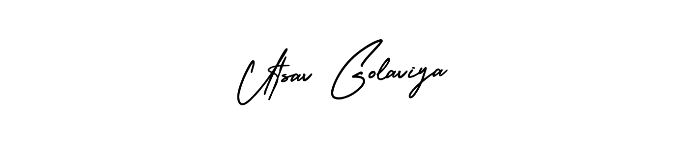 Create a beautiful signature design for name Utsav Golaviya. With this signature (AmerikaSignatureDemo-Regular) fonts, you can make a handwritten signature for free. Utsav Golaviya signature style 3 images and pictures png