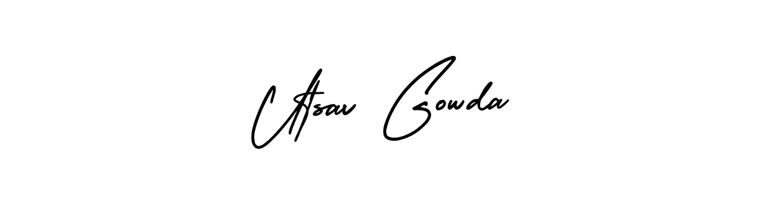 It looks lik you need a new signature style for name Utsav Gowda. Design unique handwritten (AmerikaSignatureDemo-Regular) signature with our free signature maker in just a few clicks. Utsav Gowda signature style 3 images and pictures png