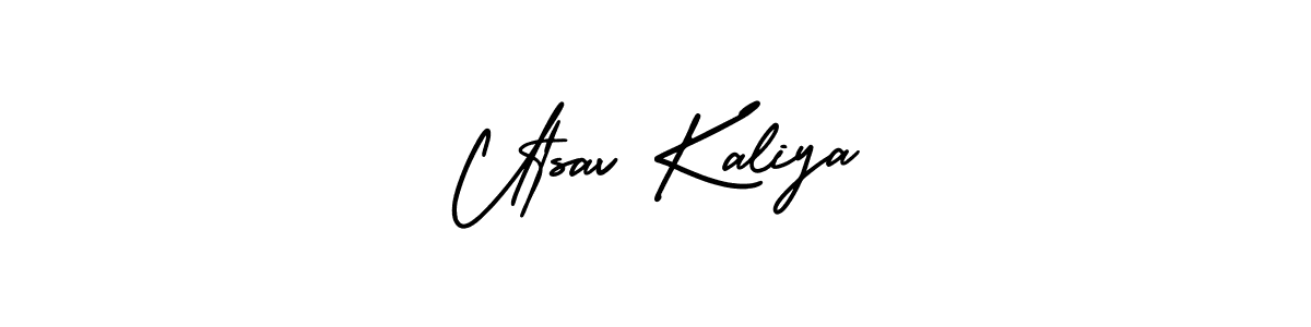 Also You can easily find your signature by using the search form. We will create Utsav Kaliya name handwritten signature images for you free of cost using AmerikaSignatureDemo-Regular sign style. Utsav Kaliya signature style 3 images and pictures png