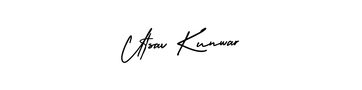 Make a beautiful signature design for name Utsav Kunwar. Use this online signature maker to create a handwritten signature for free. Utsav Kunwar signature style 3 images and pictures png