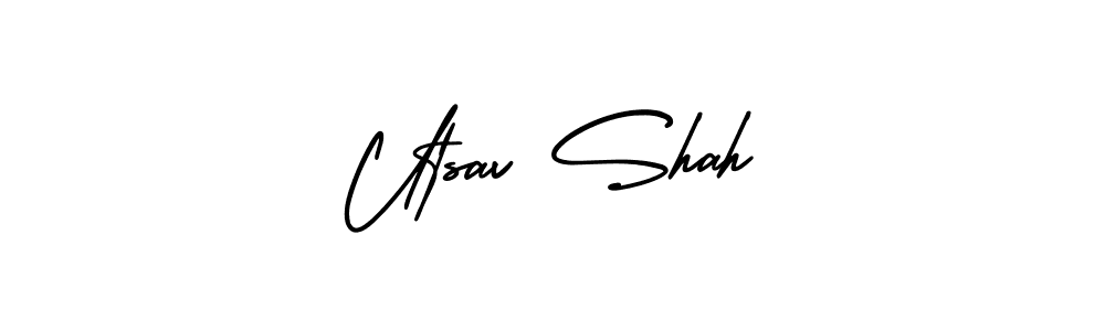 How to make Utsav Shah signature? AmerikaSignatureDemo-Regular is a professional autograph style. Create handwritten signature for Utsav Shah name. Utsav Shah signature style 3 images and pictures png