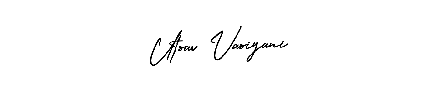 Create a beautiful signature design for name Utsav Vasiyani. With this signature (AmerikaSignatureDemo-Regular) fonts, you can make a handwritten signature for free. Utsav Vasiyani signature style 3 images and pictures png