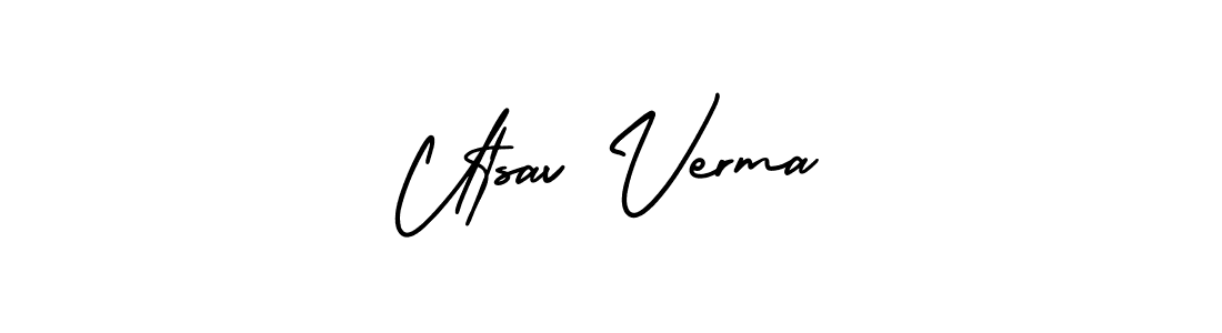 Similarly AmerikaSignatureDemo-Regular is the best handwritten signature design. Signature creator online .You can use it as an online autograph creator for name Utsav Verma. Utsav Verma signature style 3 images and pictures png