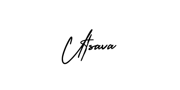 It looks lik you need a new signature style for name Utsava. Design unique handwritten (AmerikaSignatureDemo-Regular) signature with our free signature maker in just a few clicks. Utsava signature style 3 images and pictures png