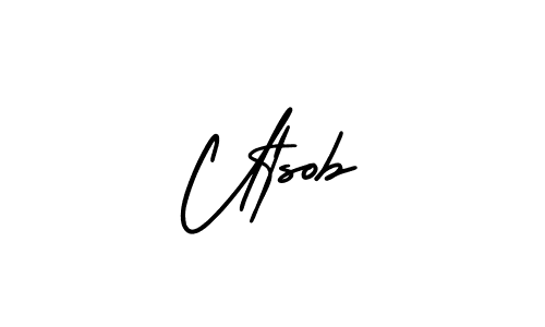 Create a beautiful signature design for name Utsob. With this signature (AmerikaSignatureDemo-Regular) fonts, you can make a handwritten signature for free. Utsob signature style 3 images and pictures png
