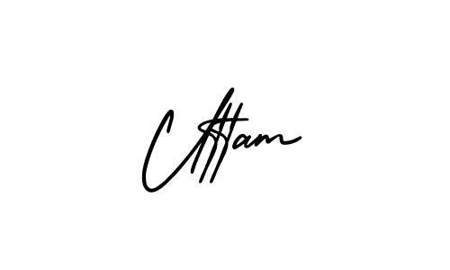 Make a beautiful signature design for name Uttam. With this signature (AmerikaSignatureDemo-Regular) style, you can create a handwritten signature for free. Uttam signature style 3 images and pictures png