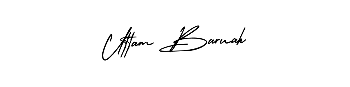 Create a beautiful signature design for name Uttam Baruah. With this signature (AmerikaSignatureDemo-Regular) fonts, you can make a handwritten signature for free. Uttam Baruah signature style 3 images and pictures png