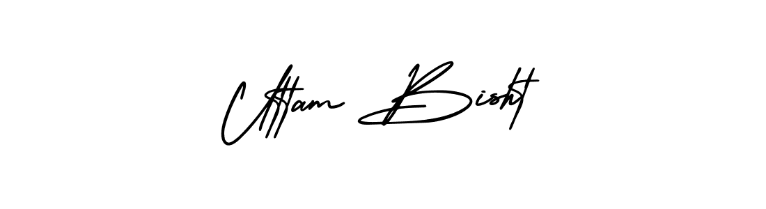 This is the best signature style for the Uttam Bisht name. Also you like these signature font (AmerikaSignatureDemo-Regular). Mix name signature. Uttam Bisht signature style 3 images and pictures png