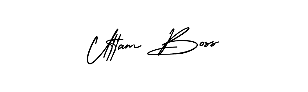 You can use this online signature creator to create a handwritten signature for the name Uttam Boss. This is the best online autograph maker. Uttam Boss signature style 3 images and pictures png