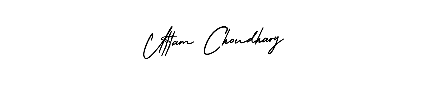 How to make Uttam Choudhary signature? AmerikaSignatureDemo-Regular is a professional autograph style. Create handwritten signature for Uttam Choudhary name. Uttam Choudhary signature style 3 images and pictures png