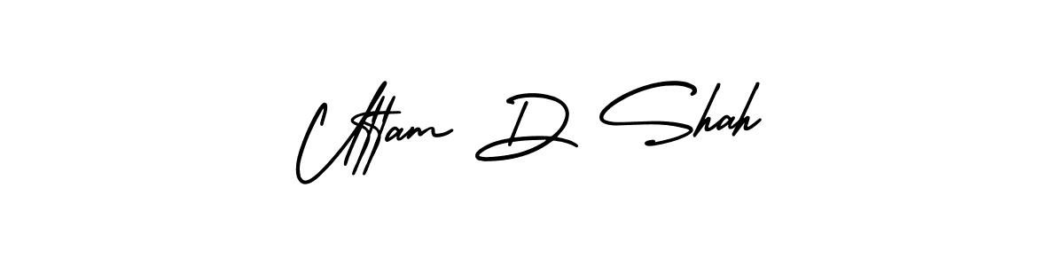 How to make Uttam D Shah signature? AmerikaSignatureDemo-Regular is a professional autograph style. Create handwritten signature for Uttam D Shah name. Uttam D Shah signature style 3 images and pictures png