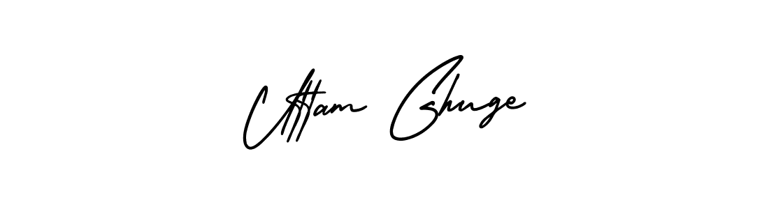 You should practise on your own different ways (AmerikaSignatureDemo-Regular) to write your name (Uttam Ghuge) in signature. don't let someone else do it for you. Uttam Ghuge signature style 3 images and pictures png