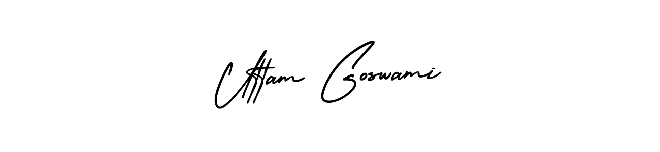 Design your own signature with our free online signature maker. With this signature software, you can create a handwritten (AmerikaSignatureDemo-Regular) signature for name Uttam Goswami. Uttam Goswami signature style 3 images and pictures png
