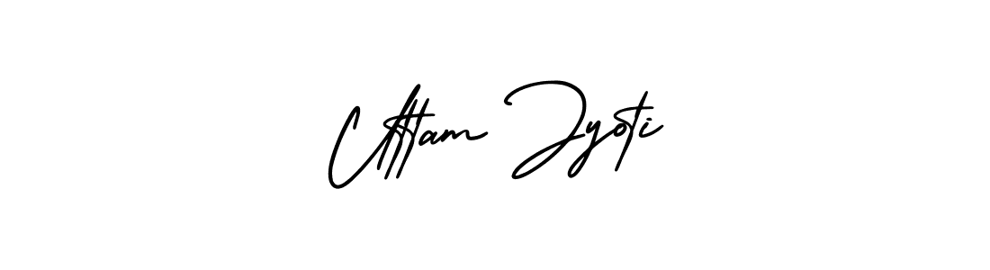 The best way (AmerikaSignatureDemo-Regular) to make a short signature is to pick only two or three words in your name. The name Uttam Jyoti include a total of six letters. For converting this name. Uttam Jyoti signature style 3 images and pictures png