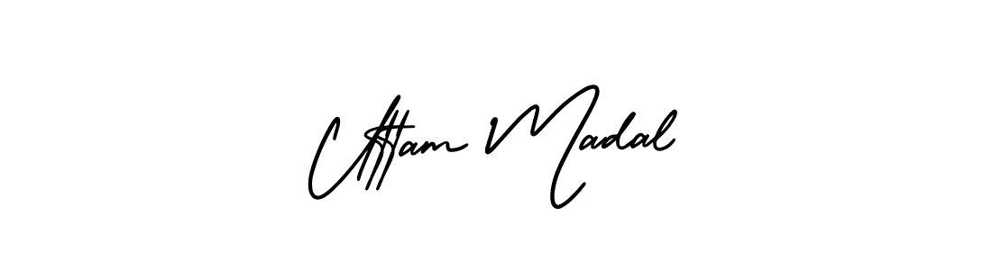 if you are searching for the best signature style for your name Uttam Madal. so please give up your signature search. here we have designed multiple signature styles  using AmerikaSignatureDemo-Regular. Uttam Madal signature style 3 images and pictures png