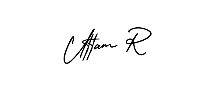 Make a beautiful signature design for name Uttam R. Use this online signature maker to create a handwritten signature for free. Uttam R signature style 3 images and pictures png