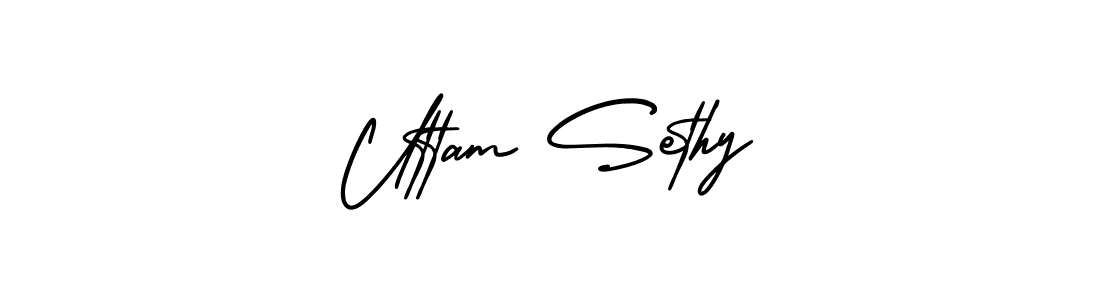 How to make Uttam Sethy signature? AmerikaSignatureDemo-Regular is a professional autograph style. Create handwritten signature for Uttam Sethy name. Uttam Sethy signature style 3 images and pictures png