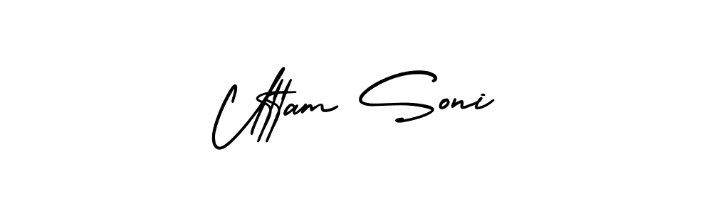 Design your own signature with our free online signature maker. With this signature software, you can create a handwritten (AmerikaSignatureDemo-Regular) signature for name Uttam Soni. Uttam Soni signature style 3 images and pictures png