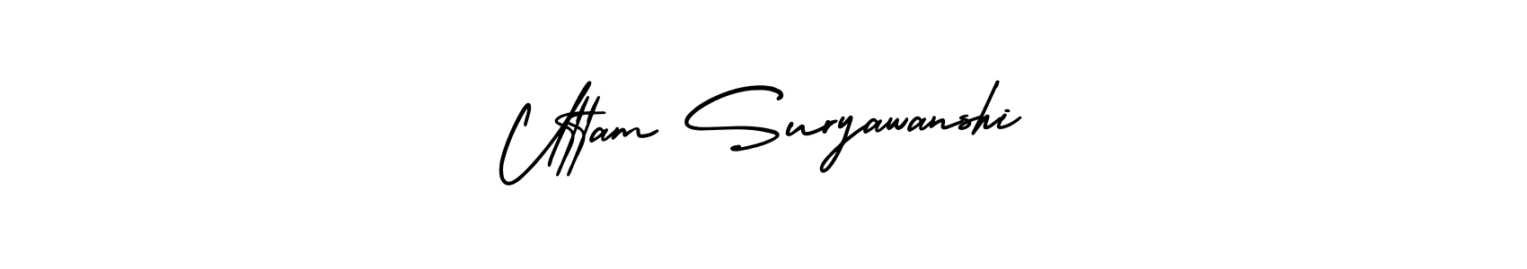 This is the best signature style for the Uttam Suryawanshi name. Also you like these signature font (AmerikaSignatureDemo-Regular). Mix name signature. Uttam Suryawanshi signature style 3 images and pictures png