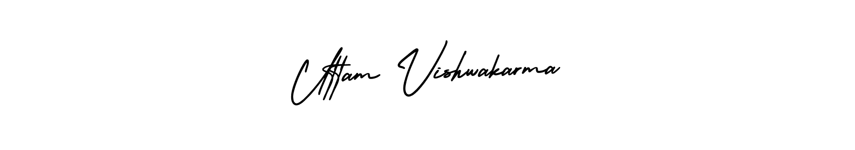Make a beautiful signature design for name Uttam Vishwakarma. With this signature (AmerikaSignatureDemo-Regular) style, you can create a handwritten signature for free. Uttam Vishwakarma signature style 3 images and pictures png