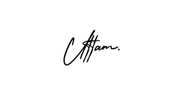if you are searching for the best signature style for your name Uttam.. so please give up your signature search. here we have designed multiple signature styles  using AmerikaSignatureDemo-Regular. Uttam. signature style 3 images and pictures png