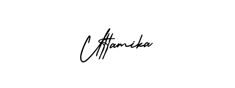 Create a beautiful signature design for name Uttamika. With this signature (AmerikaSignatureDemo-Regular) fonts, you can make a handwritten signature for free. Uttamika signature style 3 images and pictures png