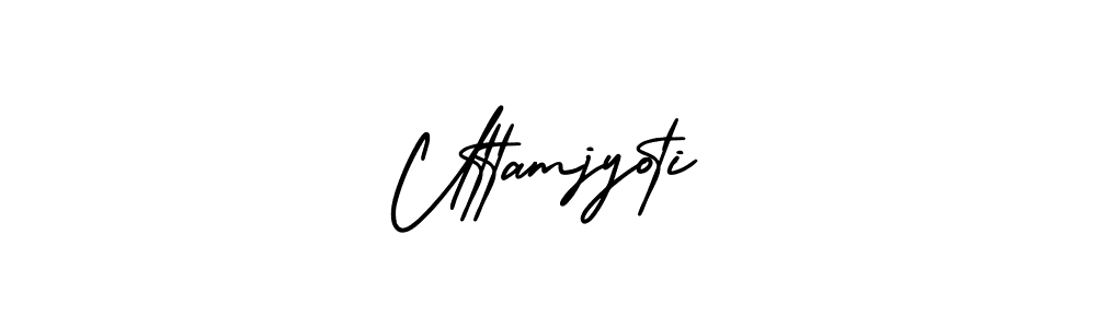 Create a beautiful signature design for name Uttamjyoti. With this signature (AmerikaSignatureDemo-Regular) fonts, you can make a handwritten signature for free. Uttamjyoti signature style 3 images and pictures png