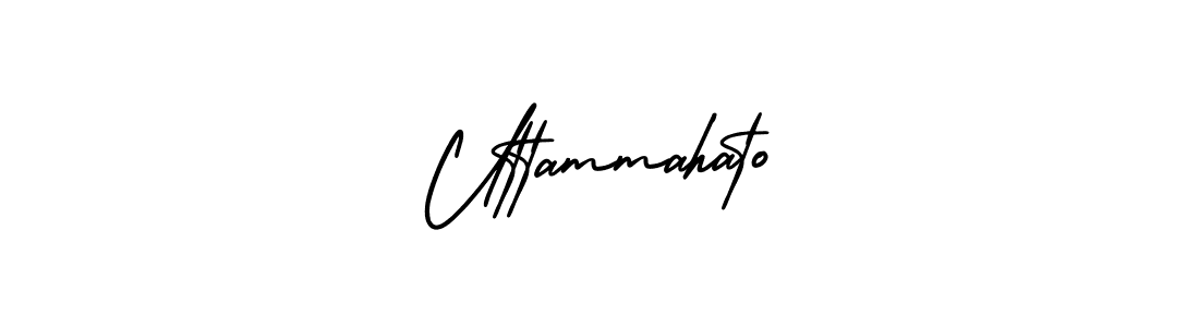 Uttammahato stylish signature style. Best Handwritten Sign (AmerikaSignatureDemo-Regular) for my name. Handwritten Signature Collection Ideas for my name Uttammahato. Uttammahato signature style 3 images and pictures png