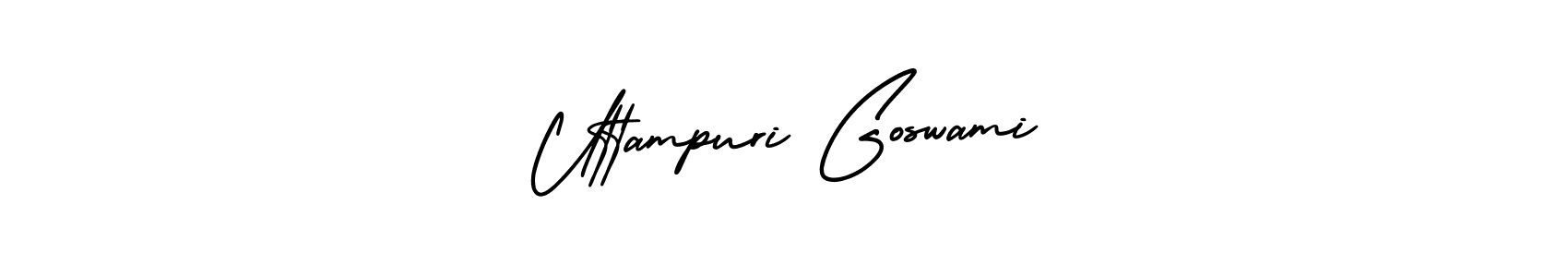 if you are searching for the best signature style for your name Uttampuri Goswami. so please give up your signature search. here we have designed multiple signature styles  using AmerikaSignatureDemo-Regular. Uttampuri Goswami signature style 3 images and pictures png