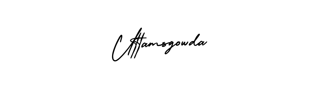 Use a signature maker to create a handwritten signature online. With this signature software, you can design (AmerikaSignatureDemo-Regular) your own signature for name Uttamsgowda. Uttamsgowda signature style 3 images and pictures png