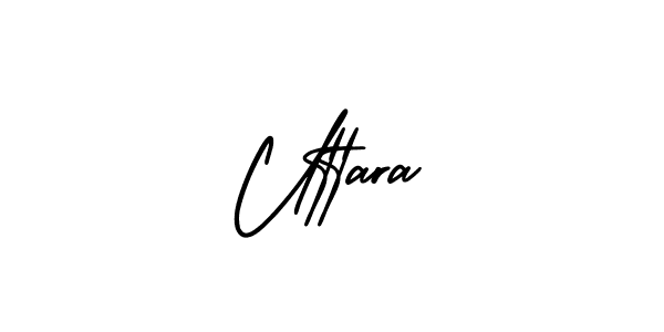 You should practise on your own different ways (AmerikaSignatureDemo-Regular) to write your name (Uttara) in signature. don't let someone else do it for you. Uttara signature style 3 images and pictures png