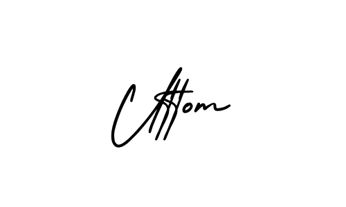 How to Draw Uttom signature style? AmerikaSignatureDemo-Regular is a latest design signature styles for name Uttom. Uttom signature style 3 images and pictures png