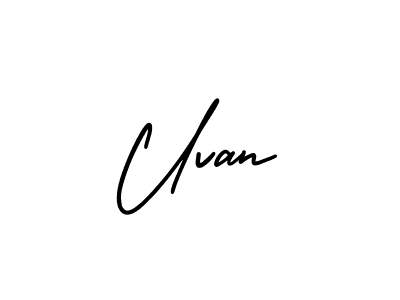 Also You can easily find your signature by using the search form. We will create Uvan name handwritten signature images for you free of cost using AmerikaSignatureDemo-Regular sign style. Uvan signature style 3 images and pictures png