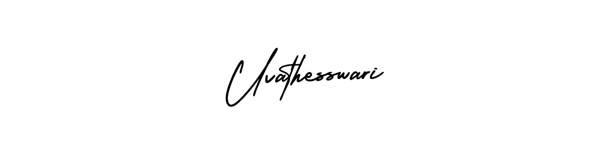 Uvathesswari stylish signature style. Best Handwritten Sign (AmerikaSignatureDemo-Regular) for my name. Handwritten Signature Collection Ideas for my name Uvathesswari. Uvathesswari signature style 3 images and pictures png
