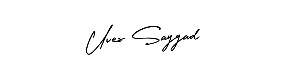 Make a beautiful signature design for name Uves Sayyad. With this signature (AmerikaSignatureDemo-Regular) style, you can create a handwritten signature for free. Uves Sayyad signature style 3 images and pictures png