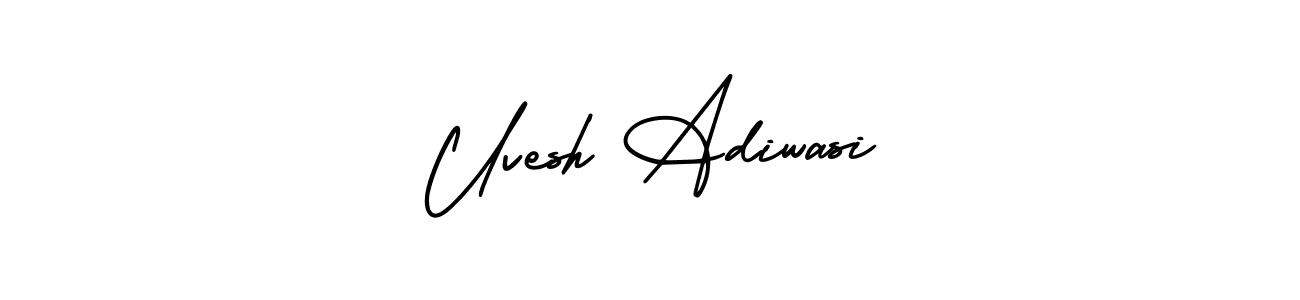 How to Draw Uvesh Adiwasi signature style? AmerikaSignatureDemo-Regular is a latest design signature styles for name Uvesh Adiwasi. Uvesh Adiwasi signature style 3 images and pictures png