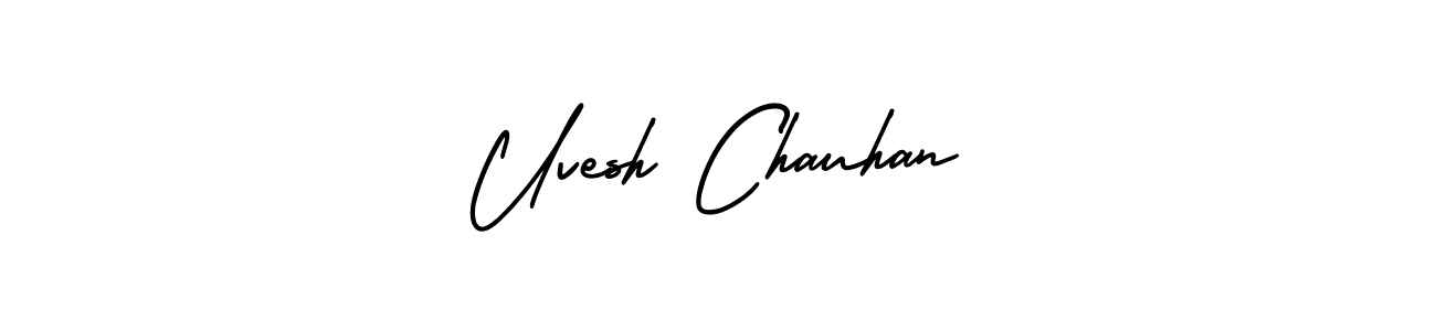 Uvesh Chauhan stylish signature style. Best Handwritten Sign (AmerikaSignatureDemo-Regular) for my name. Handwritten Signature Collection Ideas for my name Uvesh Chauhan. Uvesh Chauhan signature style 3 images and pictures png