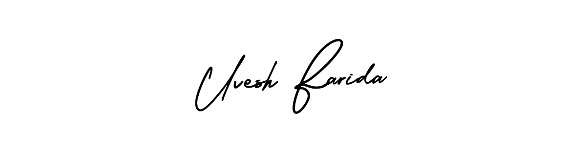 How to make Uvesh Farida signature? AmerikaSignatureDemo-Regular is a professional autograph style. Create handwritten signature for Uvesh Farida name. Uvesh Farida signature style 3 images and pictures png
