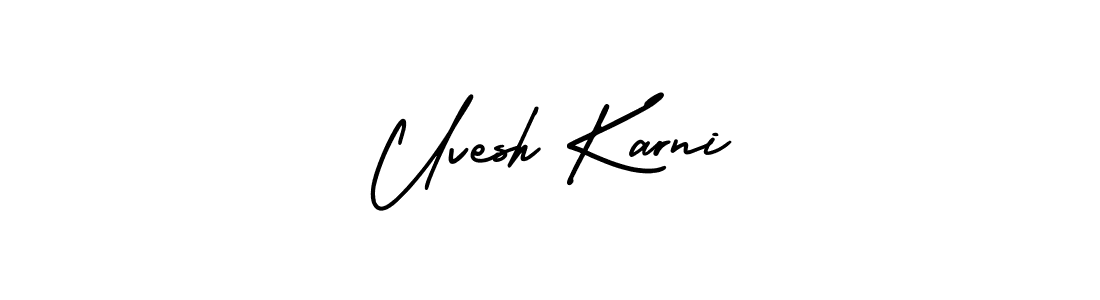 Make a short Uvesh Karni signature style. Manage your documents anywhere anytime using AmerikaSignatureDemo-Regular. Create and add eSignatures, submit forms, share and send files easily. Uvesh Karni signature style 3 images and pictures png