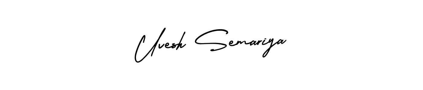 Make a beautiful signature design for name Uvesh Semariya. With this signature (AmerikaSignatureDemo-Regular) style, you can create a handwritten signature for free. Uvesh Semariya signature style 3 images and pictures png